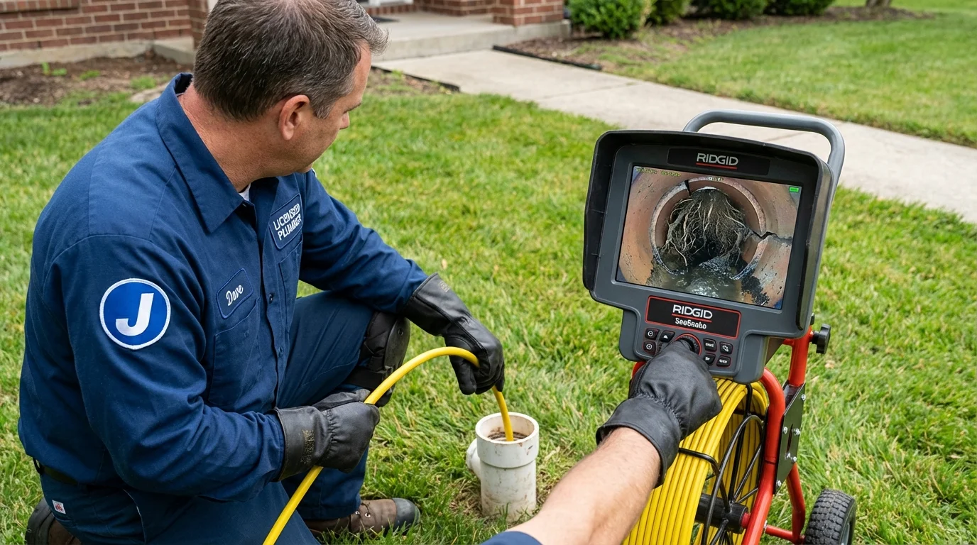 Sewer camera inspection being performed by Johns Plumbing LLC in Strawberry